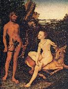 Apollo and Diana in forest landscape Lucas Cranach